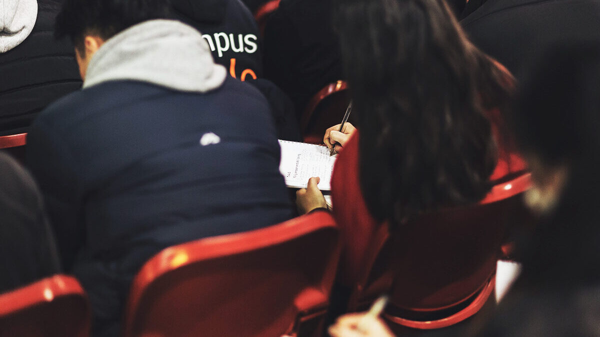 people listening to a lecture